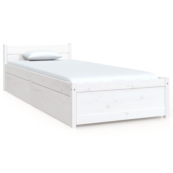 vidaXL Bett mit Schubladen Wei&szlig; 75x190 cm