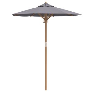 vidaXL Garten-Sonnenschirm Dunkelgrau &Oslash; 270 x 260 cm Bambus