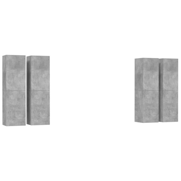 vidaXL TV-Schränke 4 Stk. Betongrau 30,5x30x110 cm Holzwerkstoff