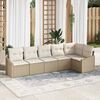 vidaXL Gartensofa-set mit Kissen 6 pcs Beige und Wei&szlig; Poly-Rattan
