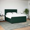vidaXL Boxspringbett mit Matratze Dunkelgr&uuml;n 200x200 cm Samt
