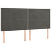 vidaXL Boxspringbett mit Matratze Dunkelgrau 180x200 cm Samt