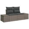 vidaXL Garten-Sofa-Set mit Kissen mit Speicher 6 pcs Grau Poly-Rattan