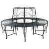 vidaXL Baumbank 8-Sitzanzahl &Oslash; 160 x 89 cm Stahl Schwarz Rund