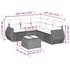 vidaXL 6-tlg. Garten-Sofagarnitur mit Kissen Schwarz Poly Rattan