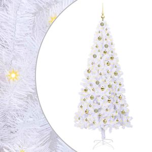 vidaXL K&uuml;nstlicher Weihnachtsbaum Wei&szlig; 210 cm PVC und Stahl
