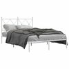 vidaXL Bettgestell mit Kopfteil Metall Wei&szlig; 120x200 cm