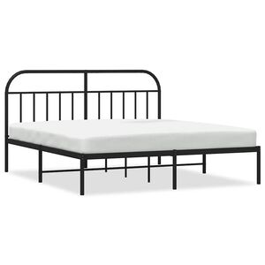 vidaXL Bettgestell mit Kopfteil Metall Schwarz 183x213 cm