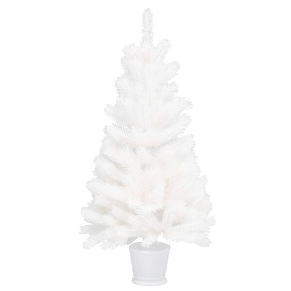 vidaXL Künstlicher Weihnachtsbaum Naturgetreue Nadeln Weiß 90 cm