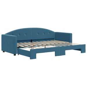 vidaXL Tagesbett Ausziehbar Blau 80x200 cm Samt