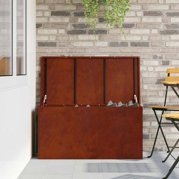 vidaXL Au&szlig;enlagerbox Rostig 100 x 50,5 x 50 cm Stahl