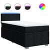vidaXL Boxspringbett mit Matratze Schwarz 100x200 cm Stoff
