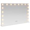 vidaXL LED Schminkspiegel Wei&szlig; 80 x 10 x 52,5 cm Glas und Stahl