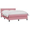 vidaXL Boxspringbett mit Matratze Rosa 160x210 cm Samt