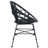vidaXL Esszimmerstuhl 2 pcs Schwarz 49 x 51 x 81 cm Rattan und Eisen