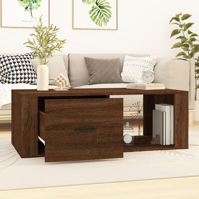 vidaXL Couchtisch Braun Eichen-Optik 100x50,5x35 cm Holzwerkstoff