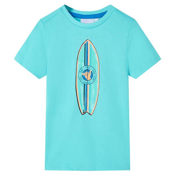 Kinder-Kurzarmshirt Aquablau 116