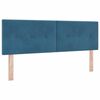 vidaXL LED Boxspringbett mit Matratze Dunkelblau 140 x 200 cm Samt
