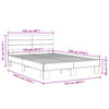 vidaXL Bettgestell Sonoma-Eiche 120x190 cm Holzwerkstoff und Metall