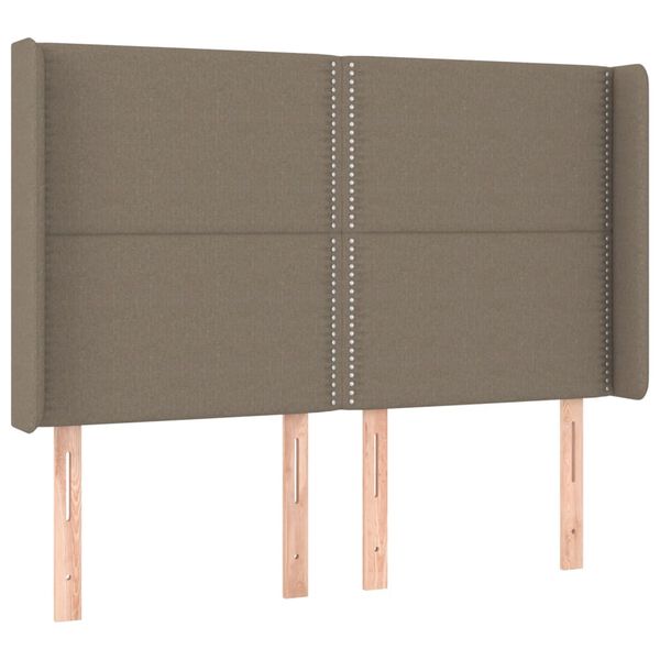vidaXL LED Kopfteil Taupe 147x16x118/128 cm Stoff