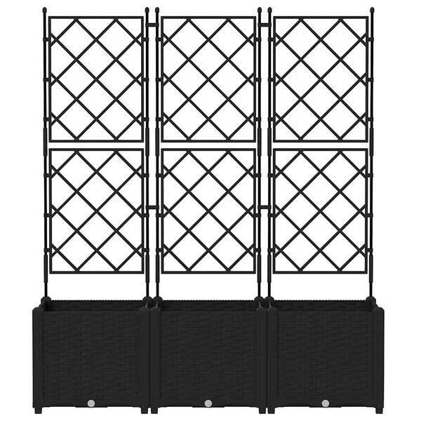 vidaXL Garten-Pflanzgef&auml;&szlig; 3 pcs Schwarz 120 x 40 x 143 cm Stahl