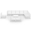 vidaXL 11-tlg. Garten-Lounge-Set Wei&szlig; Kiefer Massivholz