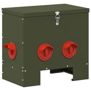 vidaXL H&uuml;hnerf&uuml;tterer Olive Gr&uuml;n 40,5 x 25 x 38 cm Kaltgewalzter Stahl