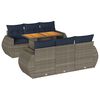 vidaXL 7-tlg. Garten-Sofagarnitur mit Kissen Grau Poly Rattan