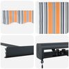 vidaXL Einziehbare Markise Mehrfarbig 300 x 250 cm Stoff und Metall