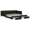 vidaXL Tagesbett Ausziehbar mit Schubladen Schwarz 100x200 cm Stoff