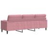 vidaXL Sofa 3-Sitzer mit Zierkissen Rosa 210 cm Samt