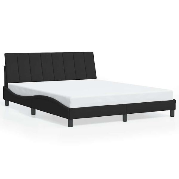 vidaXL Bettgestell ohne Matratze "Hanko" Schwarz 160x200 cm Samt