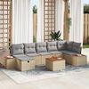 vidaXL Gartensofa-set mit Kissen 8 pcs Beige Poly-Rattan