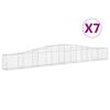 vidaXL Gabionen mit Hochbogen 7 Stk. 400x30x40/60 cm Verzinktes Eisen