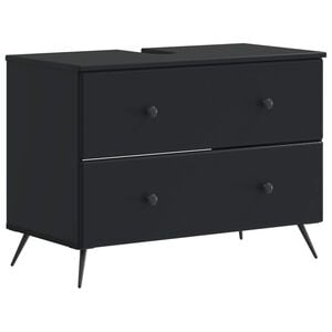vidaXL Waschbeckenschrank BREDA Schwarz 82 x 41 x 59 cm Holzwerkstoff