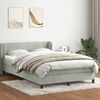 vidaXL Boxspringbett mit Matratze Hellgrau 160x220 cm Samt