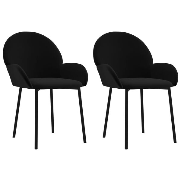 vidaXL Esszimmerst&uuml;hle 2 Stk. Schwarz Samt