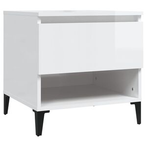 vidaXL Beistelltisch Hochglanz-Wei&szlig; 50x46x50 cm Holzwerkstoff