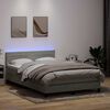 vidaXL Boxspringbett mit Matratze & LED Hellgrau 160x210 cm Samt