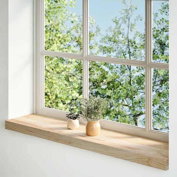 vidaXL Fensterb&auml;nke 2 Stk. Unbehandelt 90x20x2 cm Massivholz Eiche