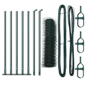 vidaXL Sechseckzaun mit Betonsockel 10 x 0,4 m PVC-beschichteter Stahl