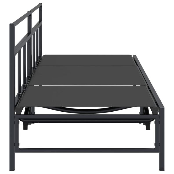 vidaXL Sonnenliege Schwarz 200 x 62 x 59,5 cm Textilene