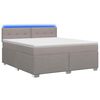 vidaXL Boxspringbett mit Matratze und LED Taupe 180 x 200 cm Stoff