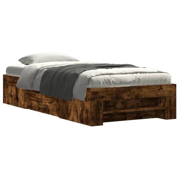 vidaXL Bettgestell ohne Matratze R&auml;uchereiche 100x200 cm Holzwerkstoff