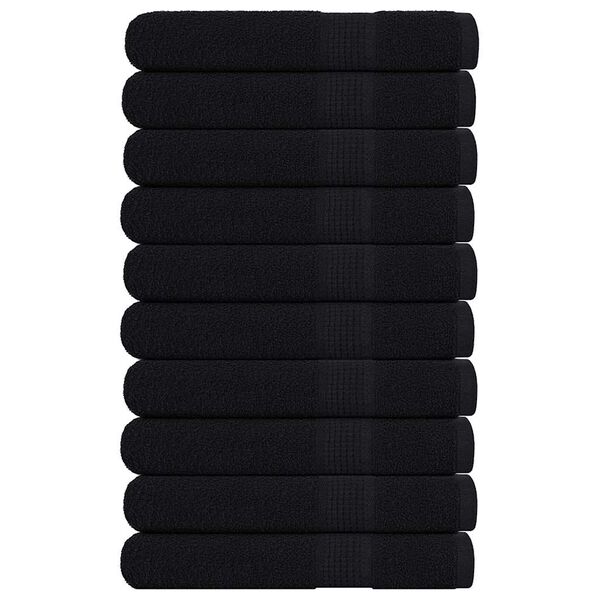 vidaXL Handt&uuml;cher FROGN 10 Stk. Schwarz 100x200 cm 360 g/m&sup2;