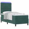vidaXL LED Boxspringbett mit Matratze Dunkelgr&uuml;n 80 x 200 cm Stoff