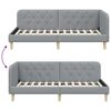vidaXL Eckbettgestell mit Kopfteil Hellgrau 100 x 200 cm Stoff