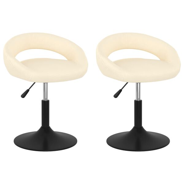 vidaXL Esszimmerst&uuml;hle 2 Stk. Drehbar Creme Samt