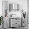 vidaXL Badezimmerm&ouml;bel-Set 4 pcs Graues Sonoma Sperrholz und Metall