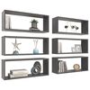 vidaXL W&uuml;rfelregale 6 Stk. Grau 60x15x23 cm Holzwerkstoff